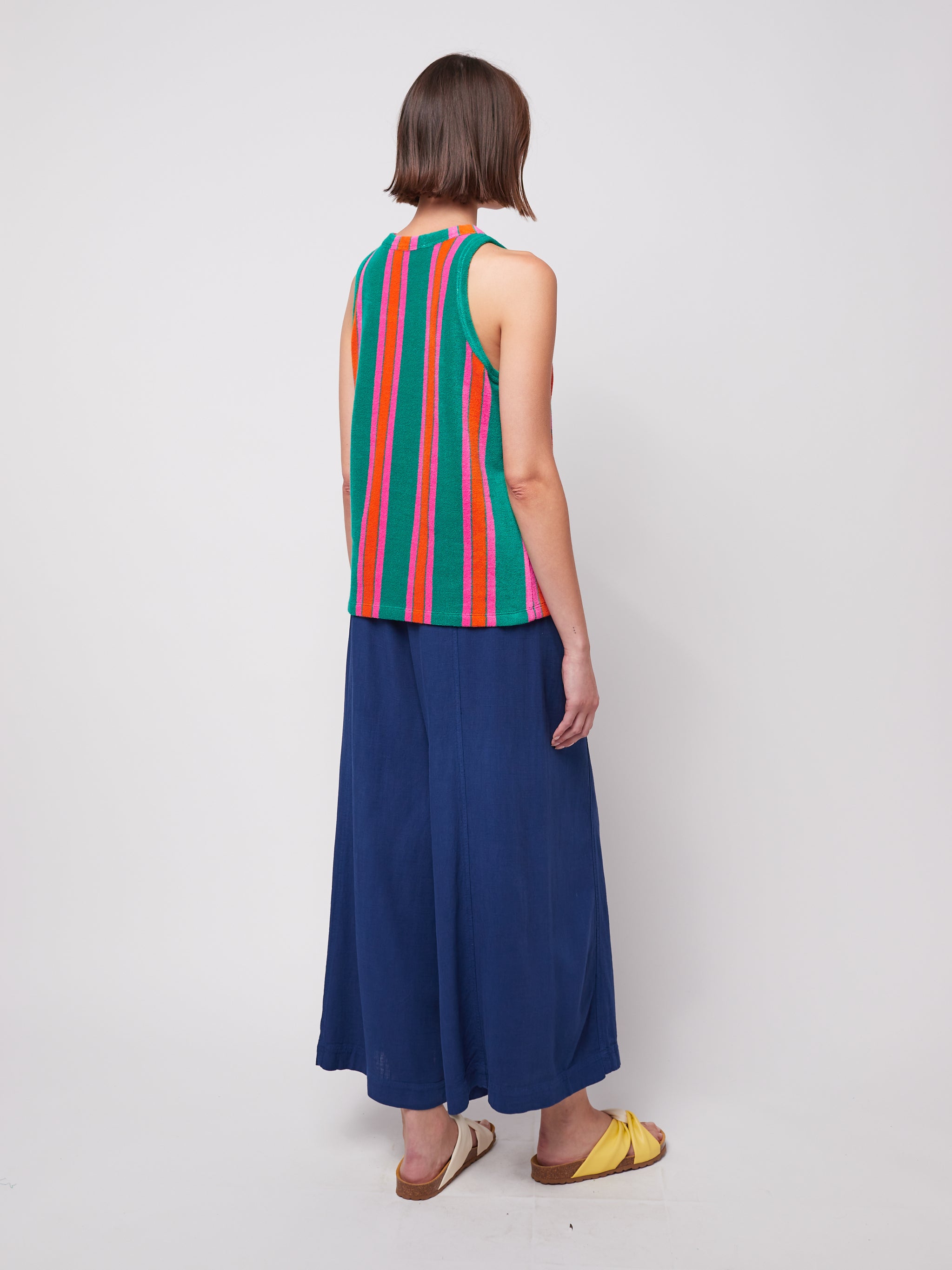 Multicolor Stripes terry tank top