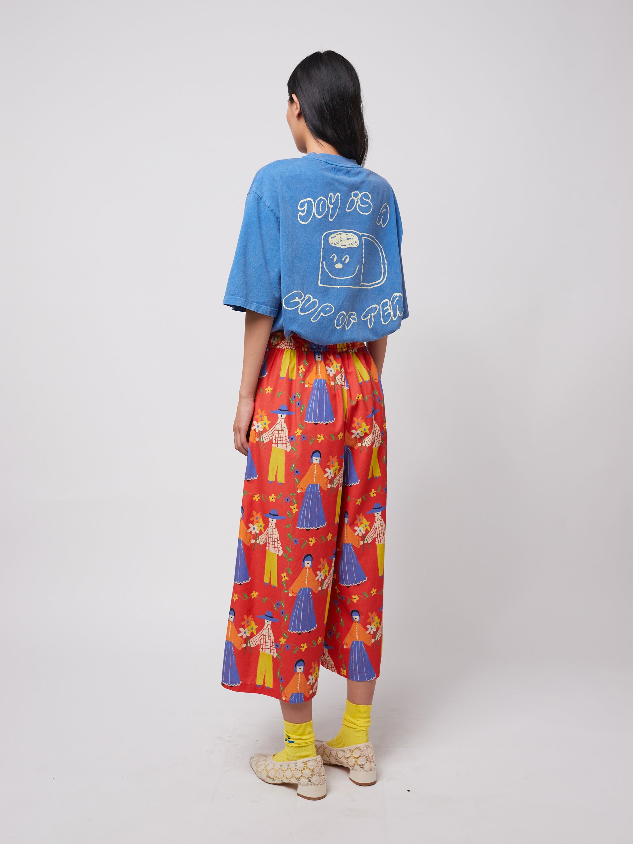 Couples print poplin culotte