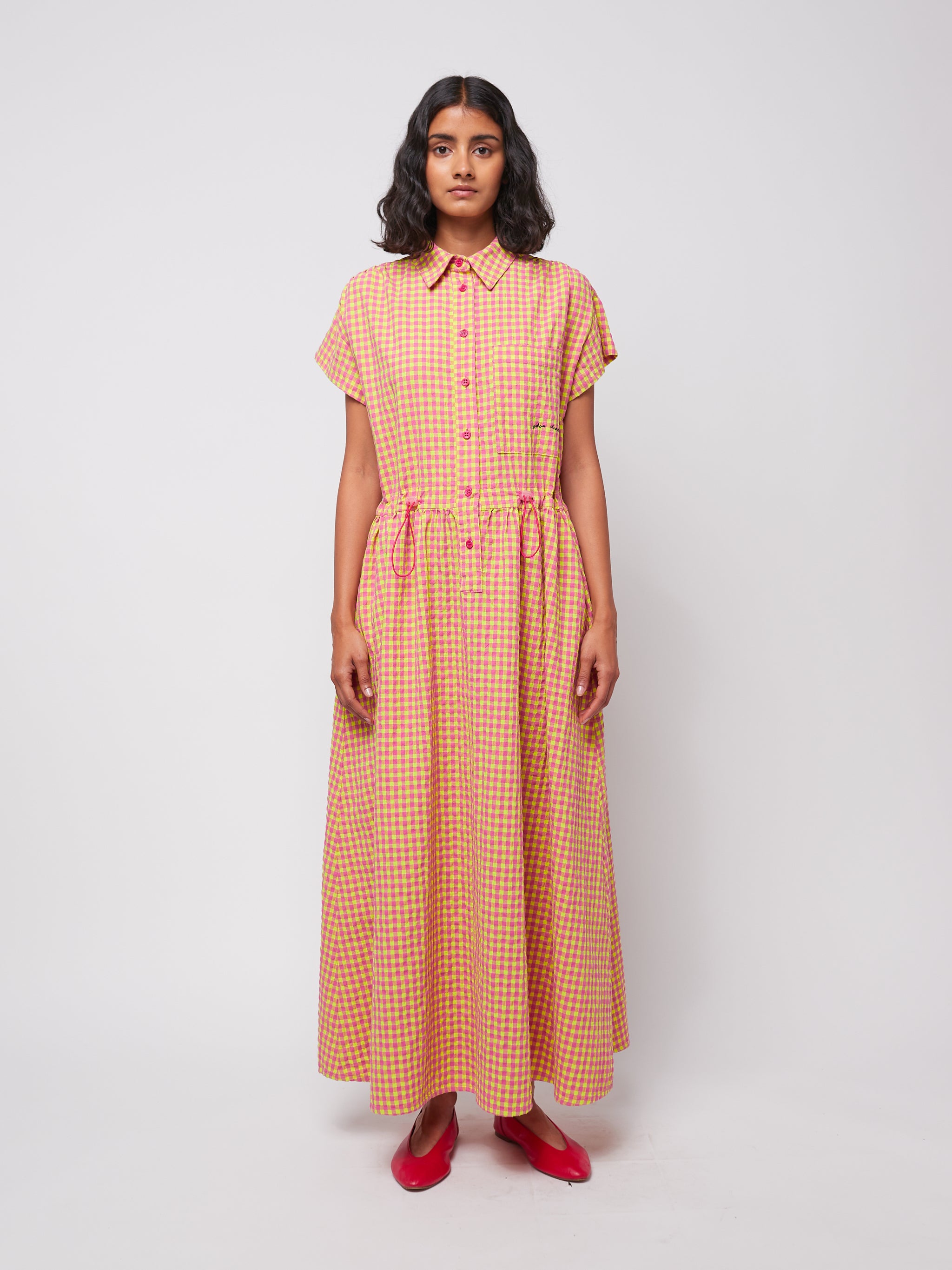 Vichy shirt dress