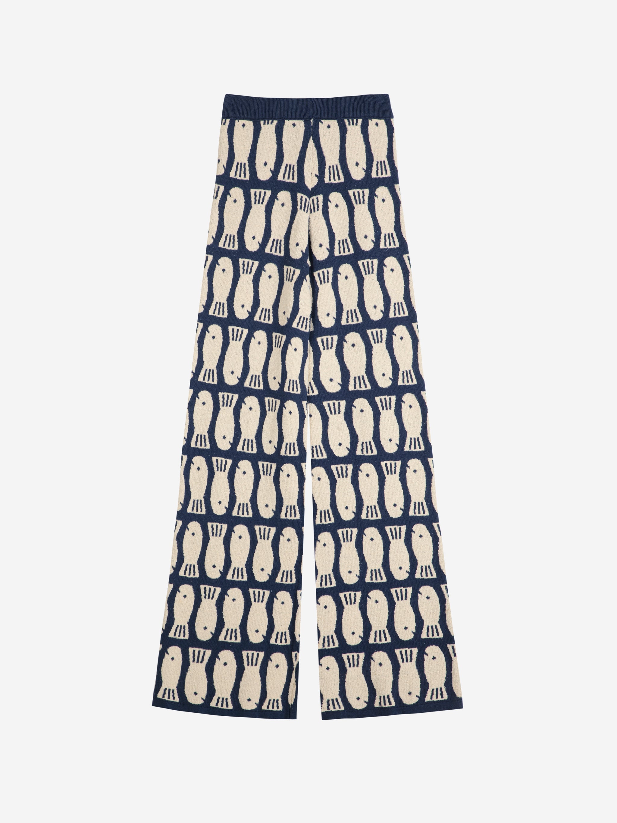 Lucky Fish jacquard knitted trousers