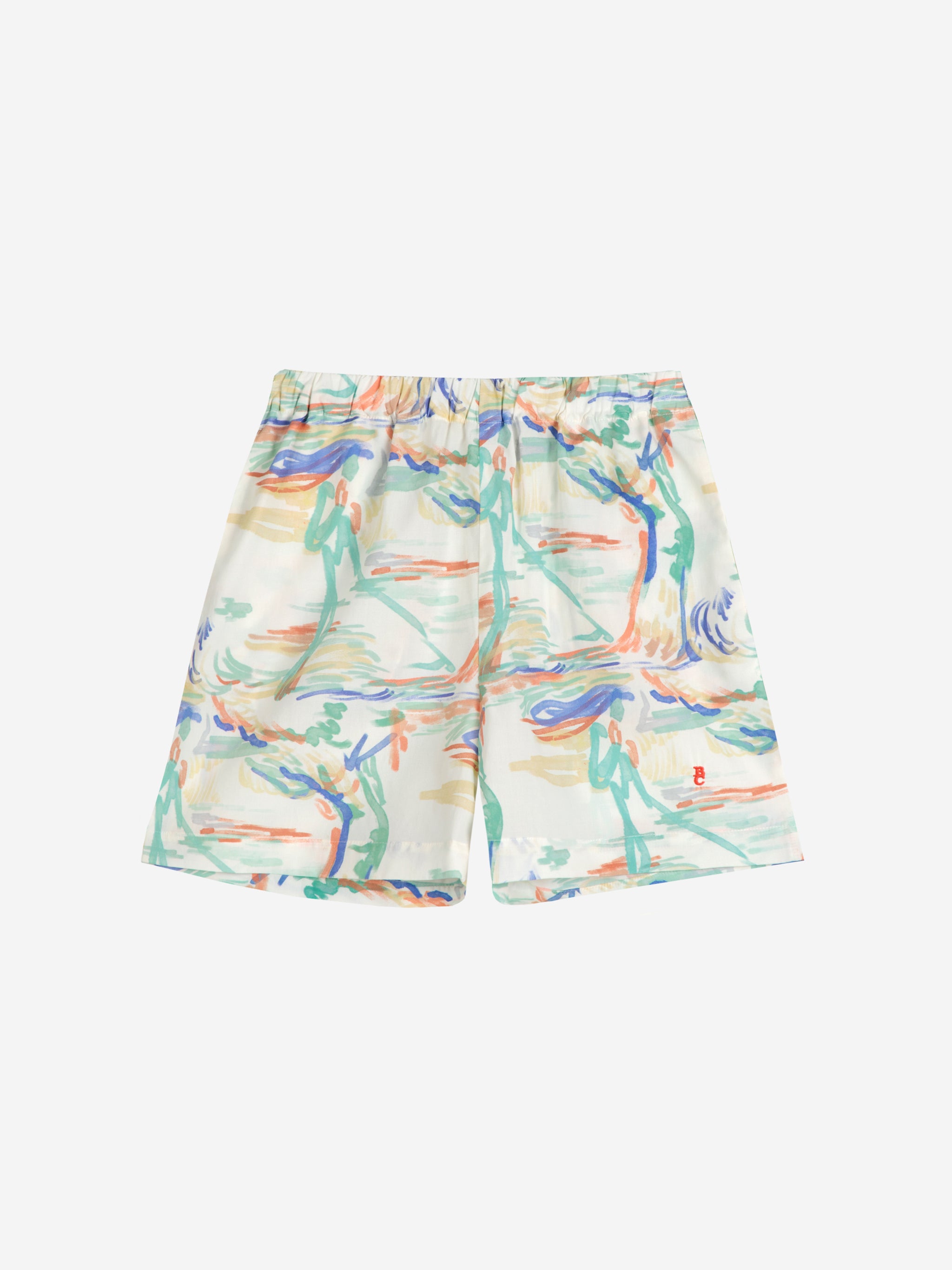 Landscape print lyocell shorts