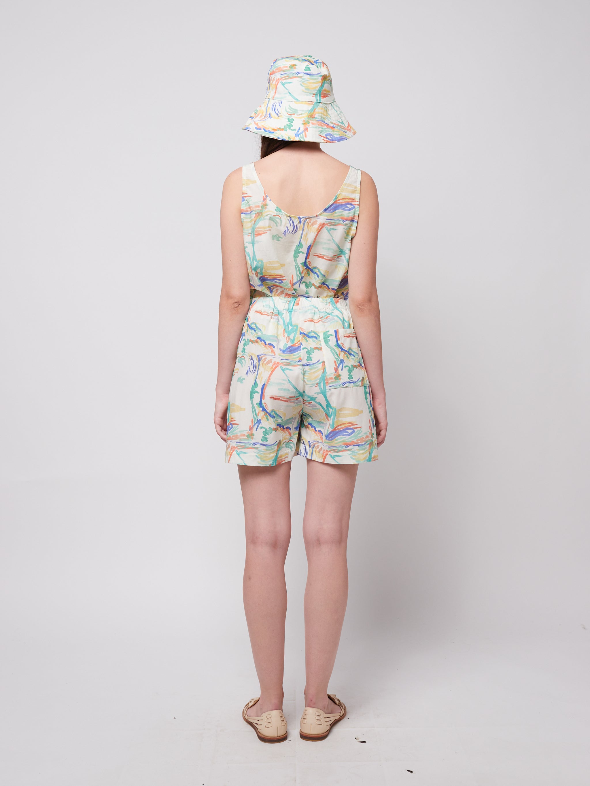 Landscape print lyocell shorts