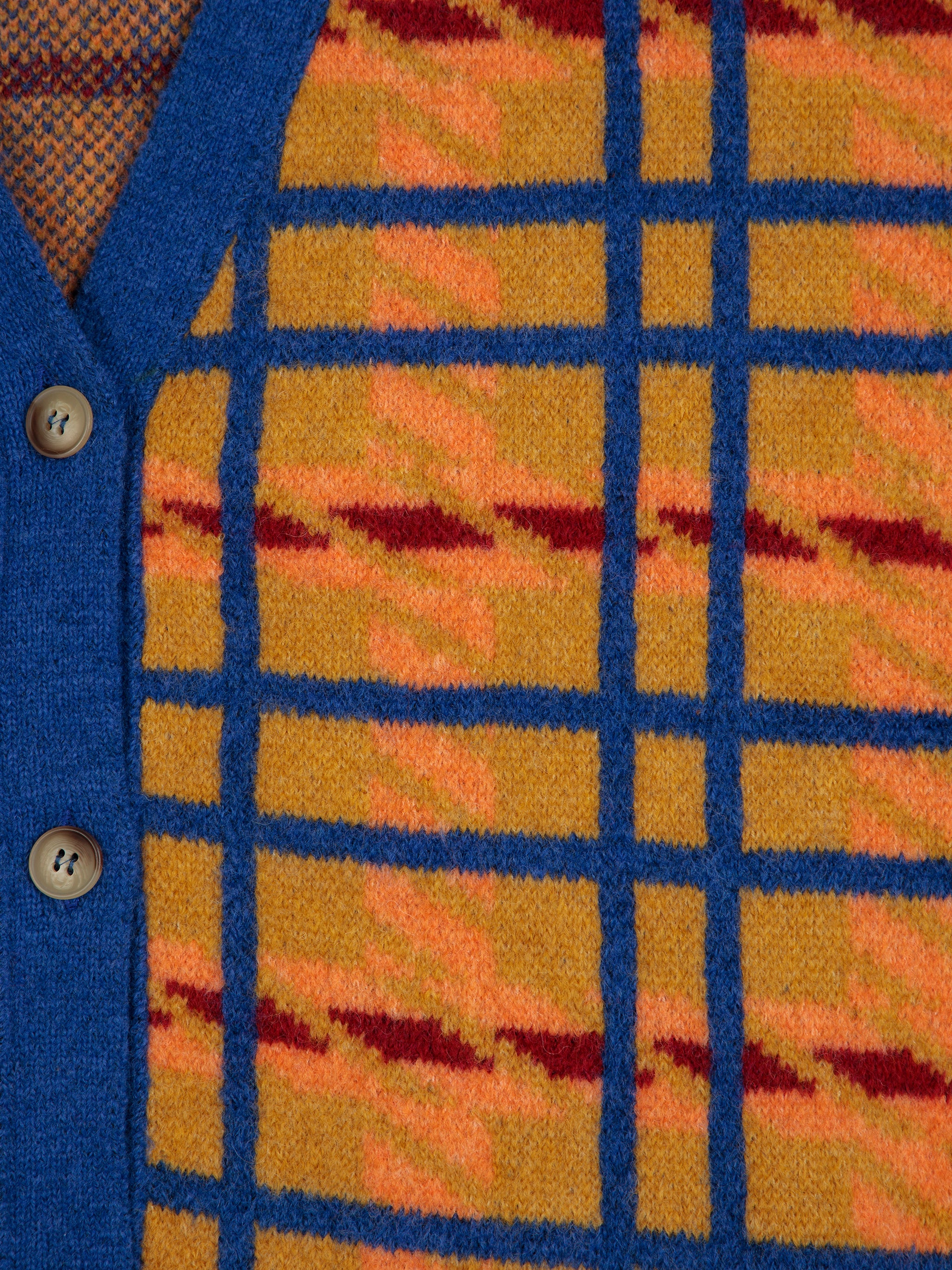 Madras Checked cropped v-neck cardigan