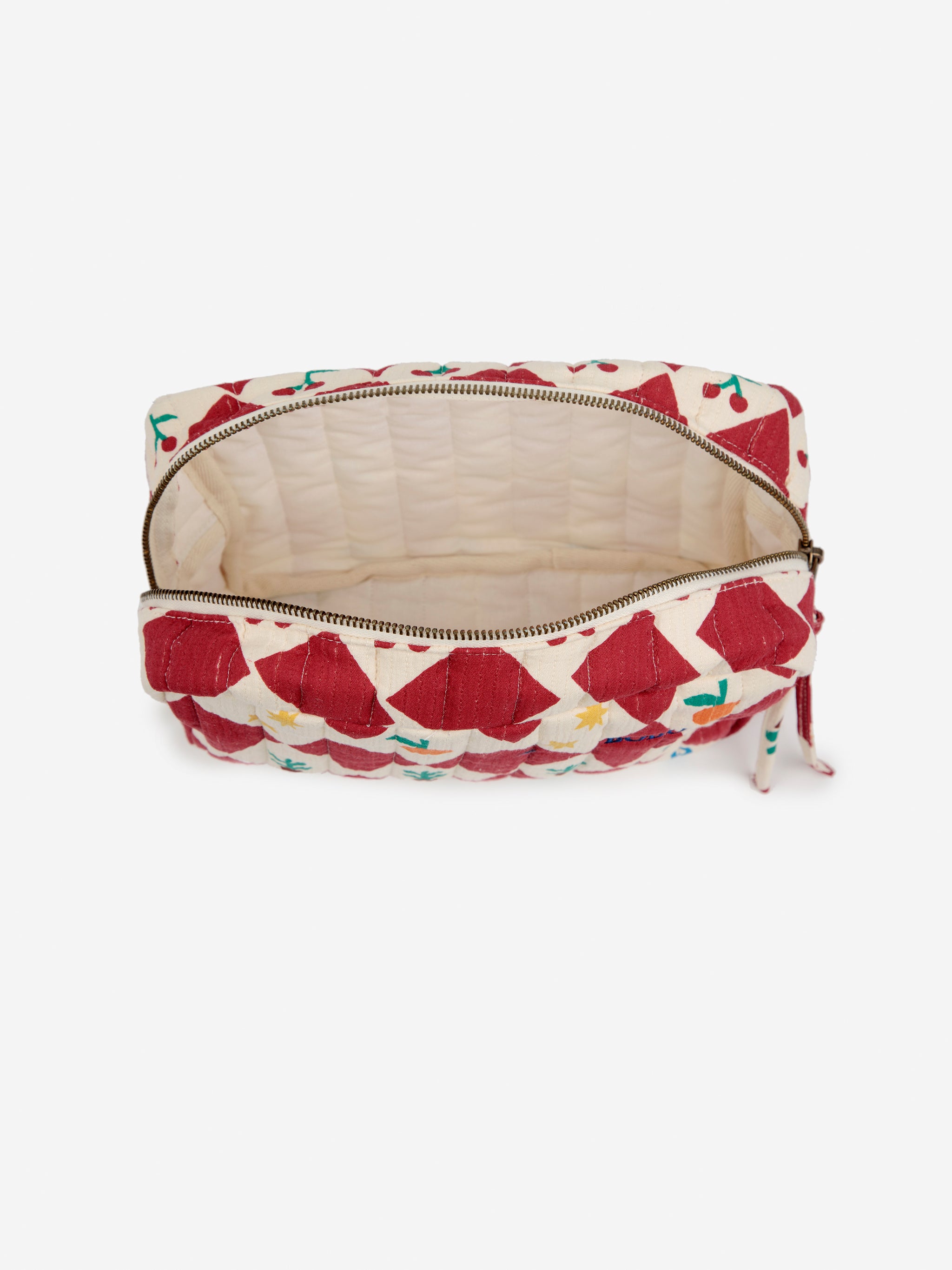 Harlequin printed quilted pouch