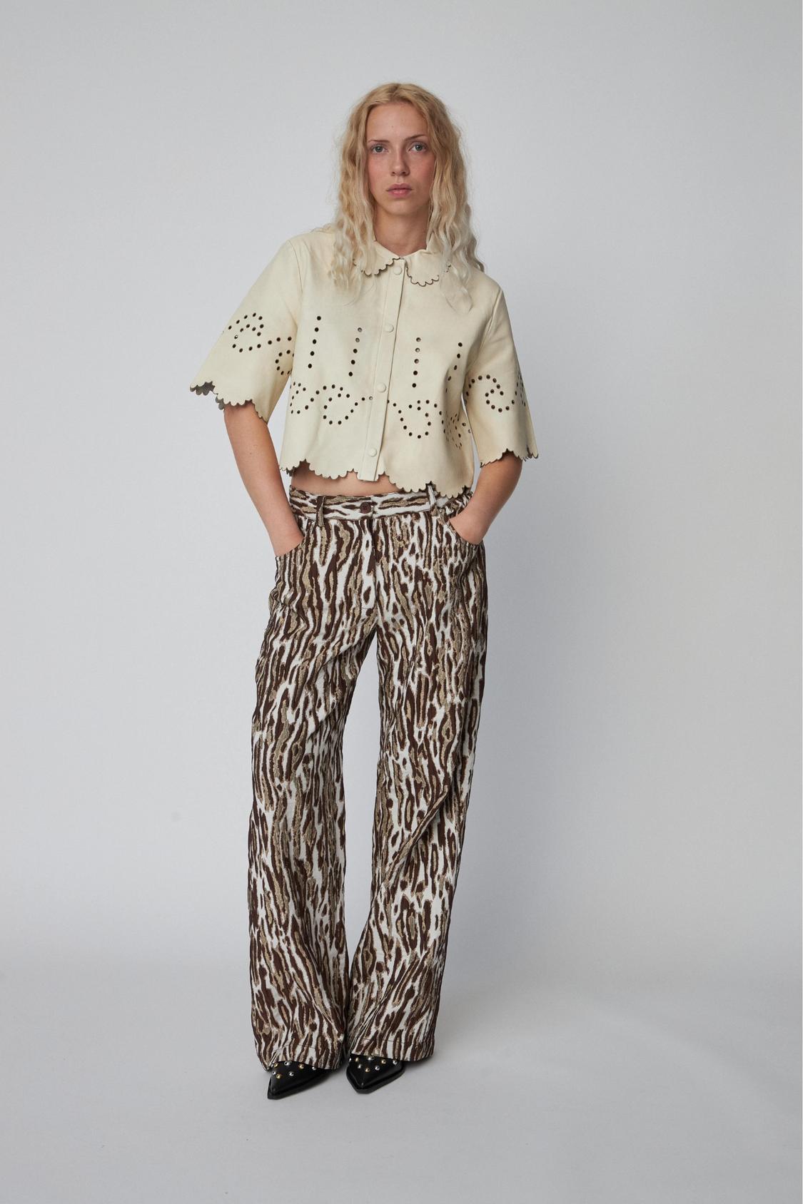 Leopard Jacquard Pants