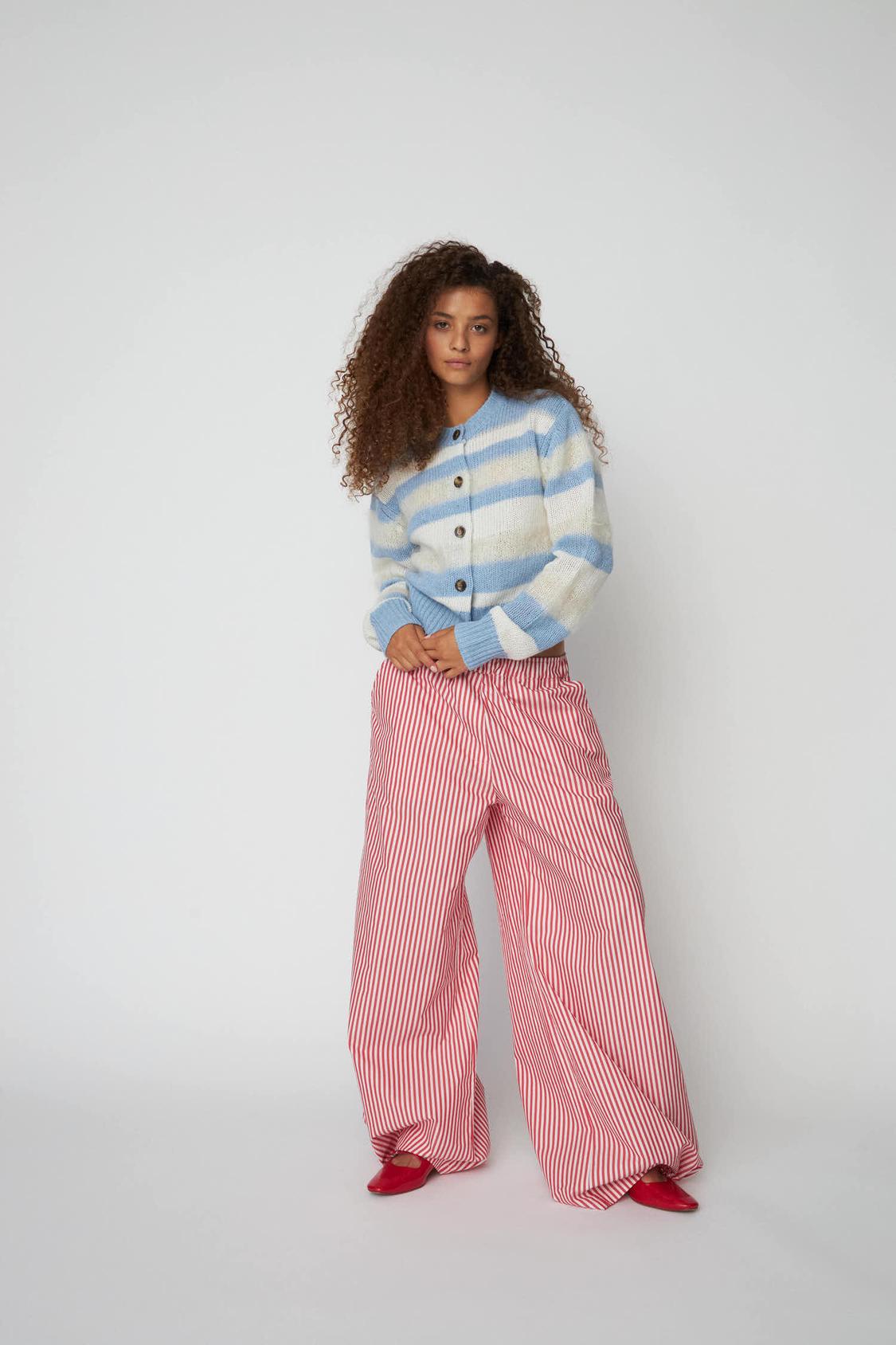 Oversized Striped Cotton Pants