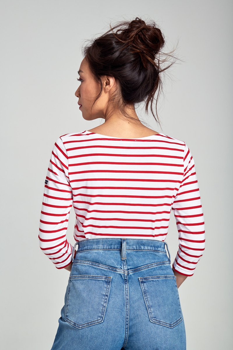 3/4 sleeve Breton striped shirt